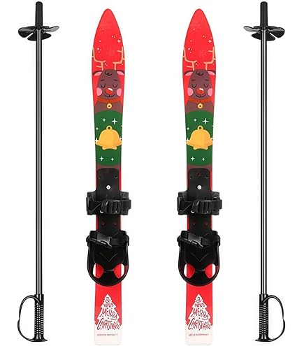 Amazon | ジュニア キッズ パンダ スキー セット 板 ストック ポール